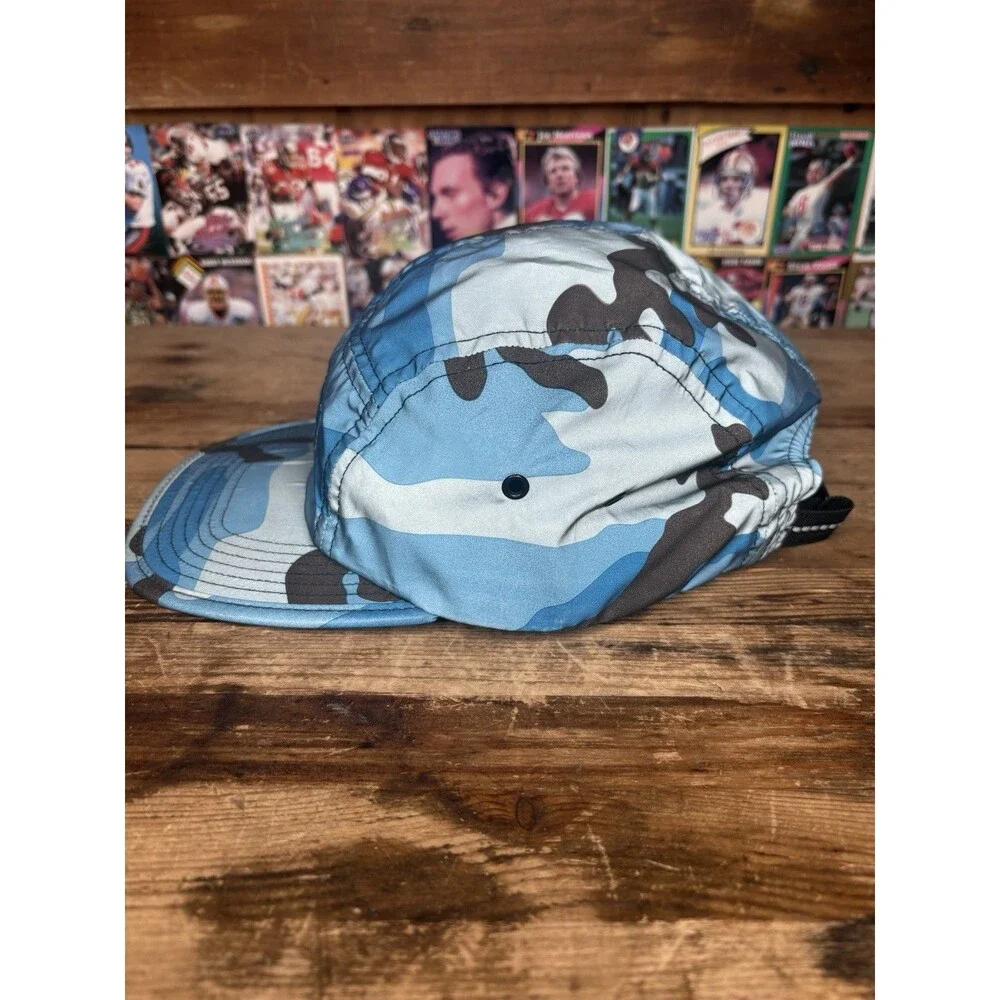 Supreme FW18 Reflective Teal Blue Camo Cap 5 Panel OSFM RARE Strapback USA - Picture 2 of 8